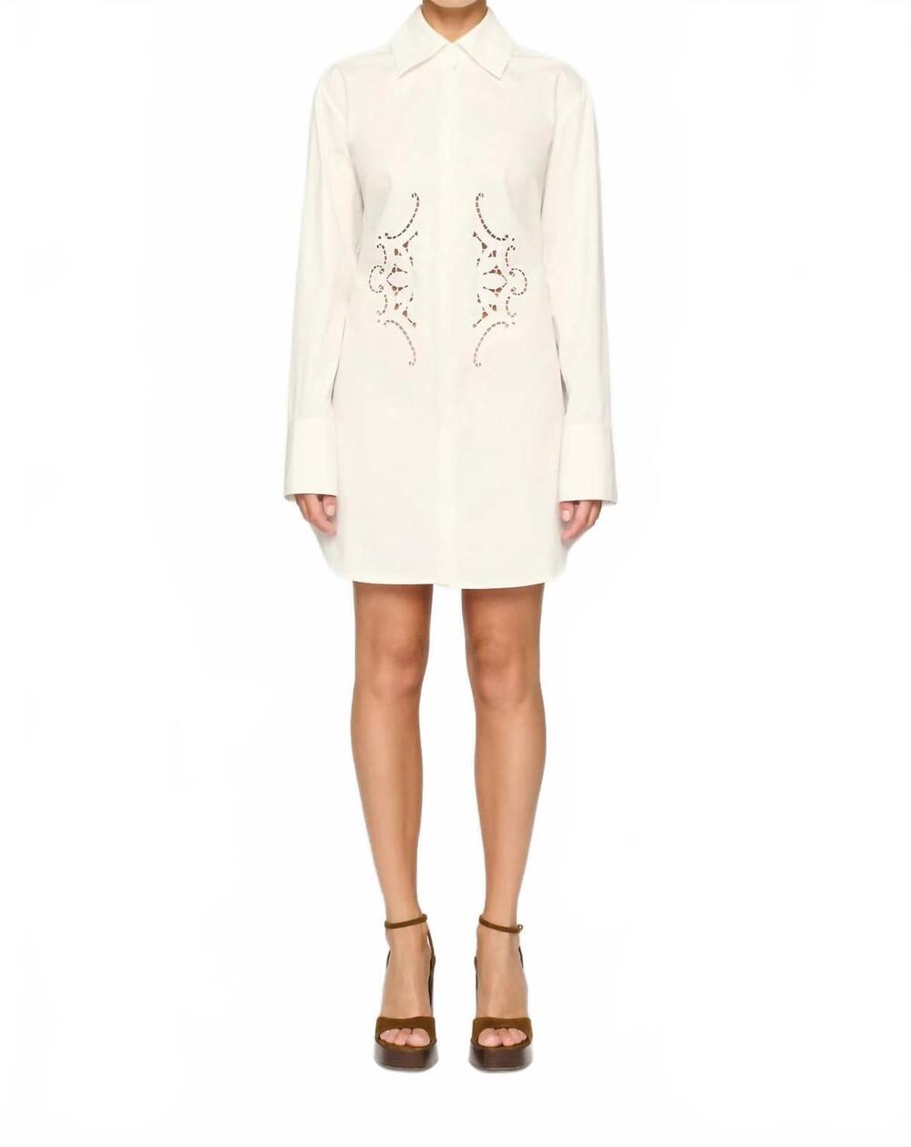 NEW CLEA portia shirt dress in off white